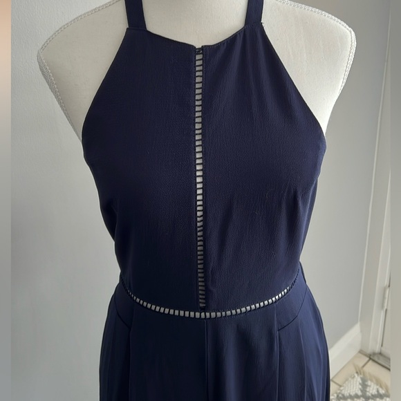Blue Blush Navy Halter Jumpsuit with Wide Legs, Great Condition, Size Large - Picture 2 of 6